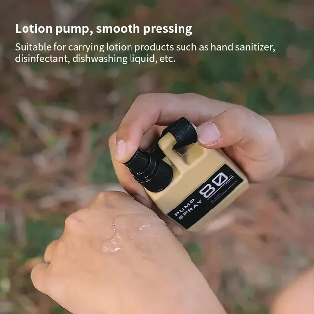 Outdoor Portable Spray Bottle Pump with Buckle for Camping Travel - Refillable Cosmetic Alcohol Perfume Dispenser Container 4