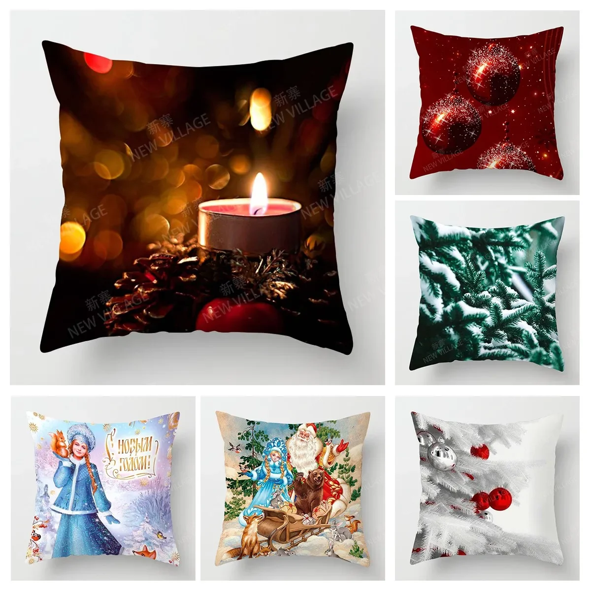 

Home living room decoration cushion covers Christmas short plush cat dog throw pillow cover45*45 pillowcase 40x40cm 50x50 45x45