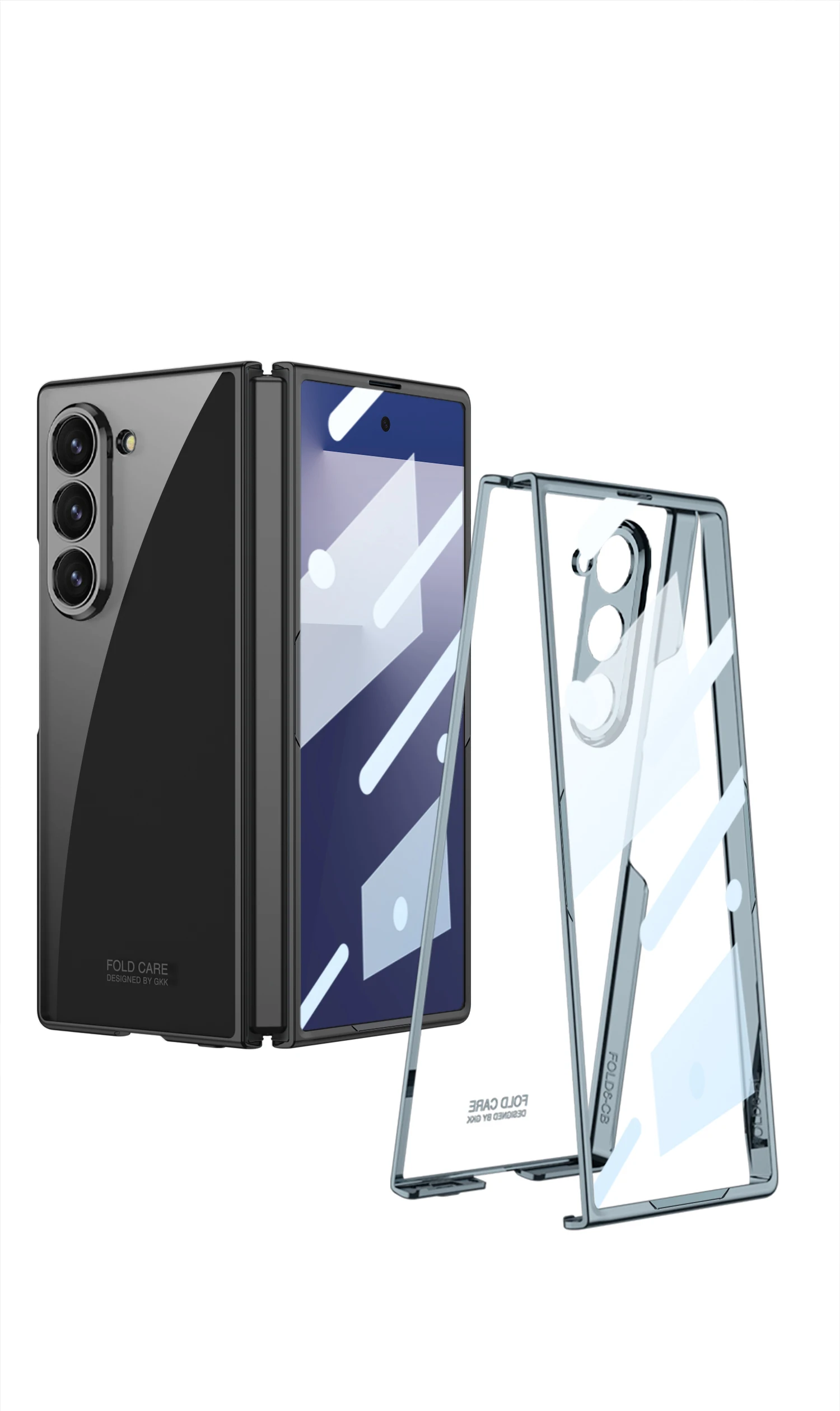 Luxury Plating Clear Case For Samsung Galaxy Z Fold 7 6 Front Screen Glass Prote