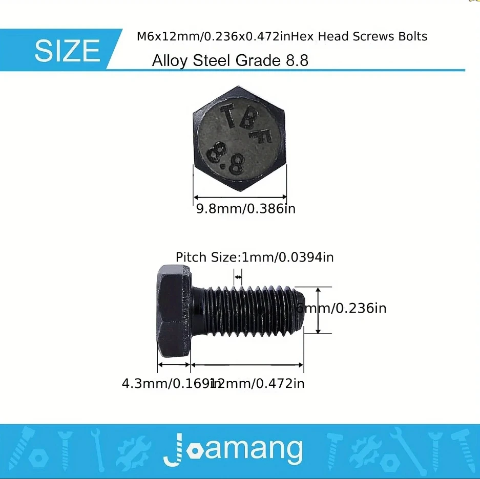 M6 x 12mm-25PCS