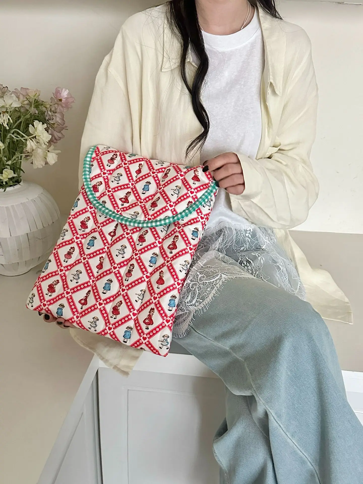 Korean version Laptop Sleeve For Ipad9.7-11 Macbook Air Pro 13.3 14 15 Dell Samsung LG 15.6 16 Inch Tablet Notebook Pouch