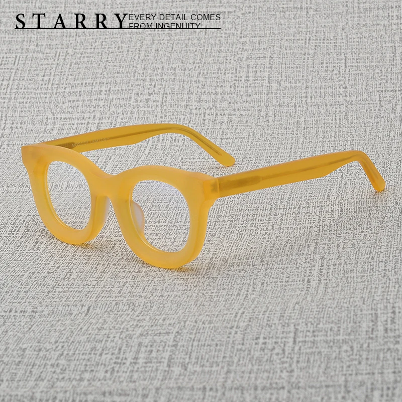 Acetate Men Eyeglasses Frame Round High Quality Handmade Glasses Fashion Retro Optical Myopia Reading Personalized Women Eyewear