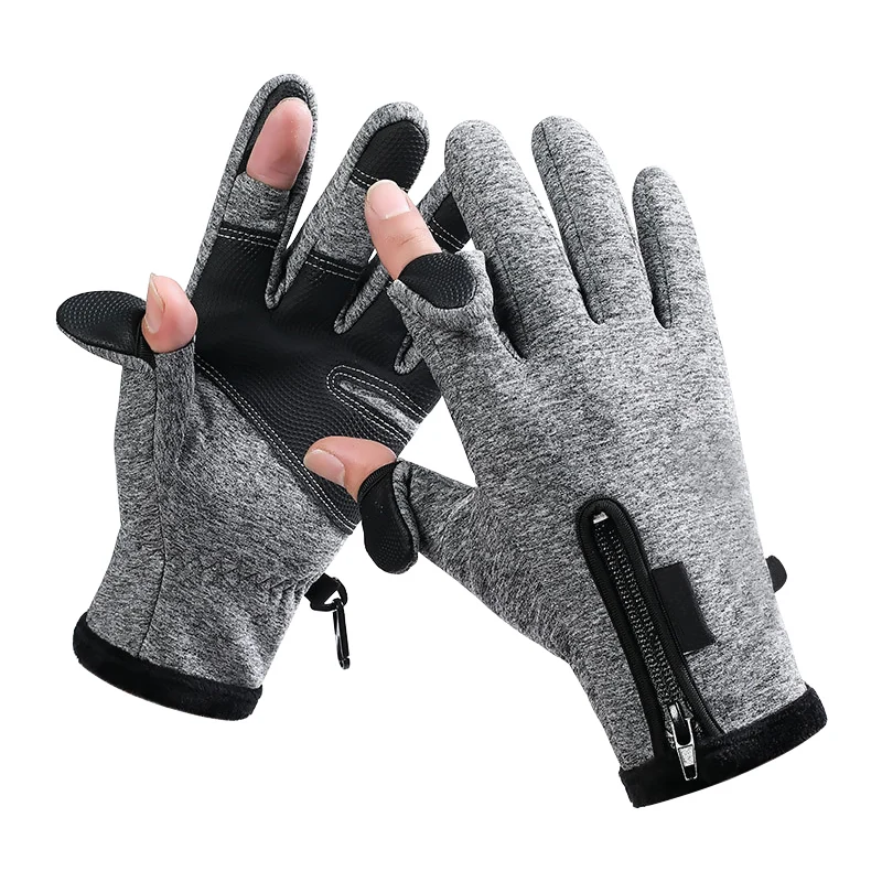 1 пара Зимние перчатки для рыбалки без пальцев с откидной крышкой Нескользящие