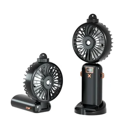 Portable USB Rechargeable Mini Misting Fan with Cooling Spray and Humidifier Function (Black)