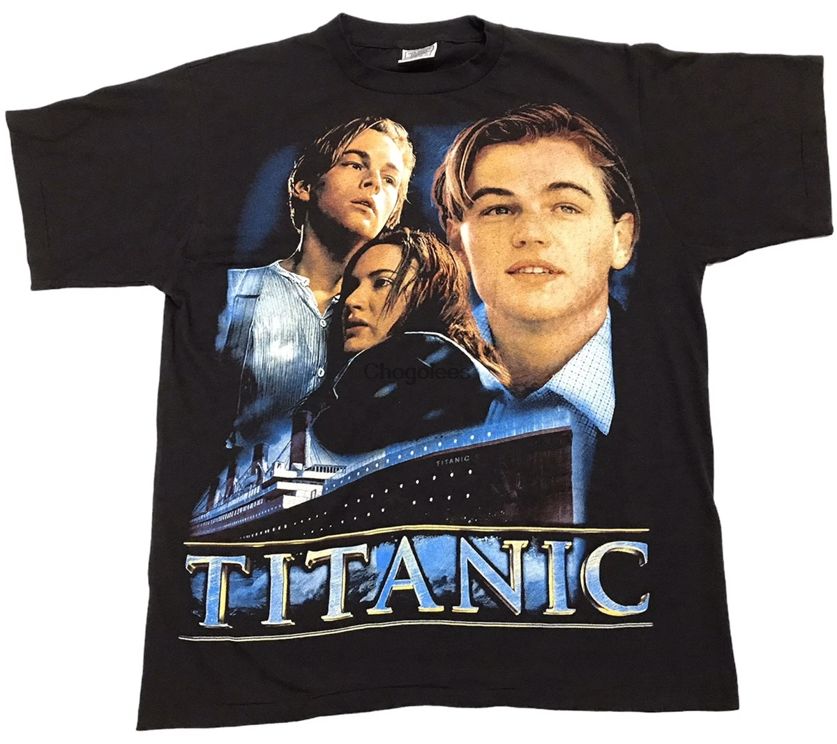 Men t shirt Vintage 90s Titanic Bootleg Movie T-Shirt(XL)