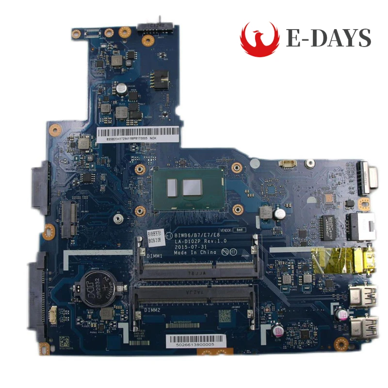 

LA-D102P материнская плата с процессором 4405U для Lenovo B41-80, материнская плата для ноутбука UMA 100% протестирована
