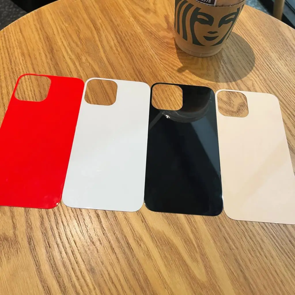2 Stück 6 Farben Schwarz Sierra Blau Rückseite 9H gehärtetes Glas für iPhone 15 14 Plus 12 Mini 13 11 Pro Max Heckscheibenschutzfolie – Detail 9