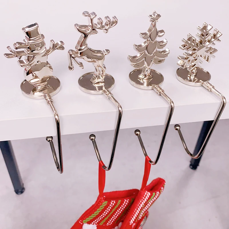 

Рождественские крючки для чулок, снежинка, каминная доска, зажимы, держатели, Xams, Декор для дома, украшение, подарки, подвеска для камина, носок