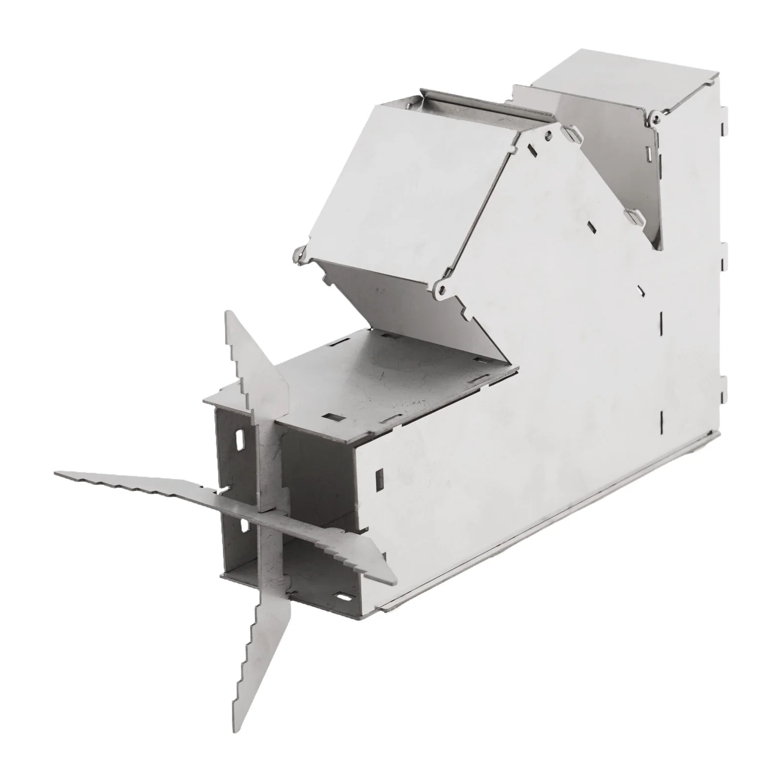 Foldable Camping Wood Stove Stainless Steel Collapsible Rocket Firewood Stove For Hunting Fishing Picnic Camping Supplies