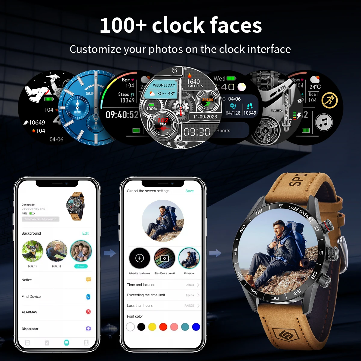 LIGE 2024 New Rugged Military GPS Smart Watch Men AMOLED HD Screen Heart Rate Bluetooth Call Waterproof Outdoor SmartWatch 5