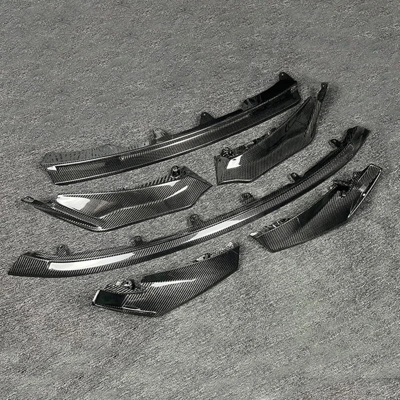 Carbon fiber front bumper lip splitter for BMW M3/M4-enhanced aerodynamics and style. Perfect Fit, Ultimate Upgrade!