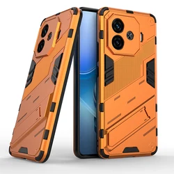 Shockproof Armor Protective Hard Plastic Camera Case with Bracket Cover for IQOO Z9 China (Orange)