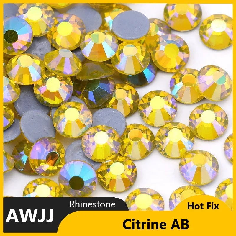 SS6-SS30 Yellow Series DMC Hot Fix Rhinestones Glass Strass Hotfix Iron On Rhinestones Sewing & Fabric Decorations hot fix rhinestones sew on rhinestones glass rhinestones sewing rhinestones