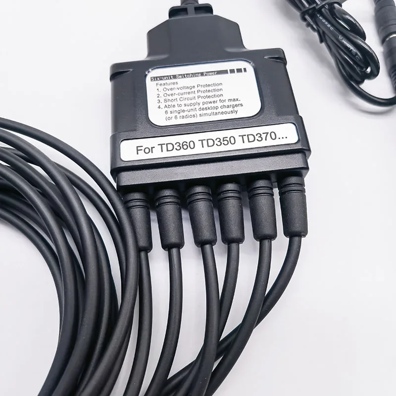 PS6001 6-Way Charger Cable Adapter Swithching Power Charge For HYT Hytera BD350 BD300 TD350 TD360 Two Way Radio Charging