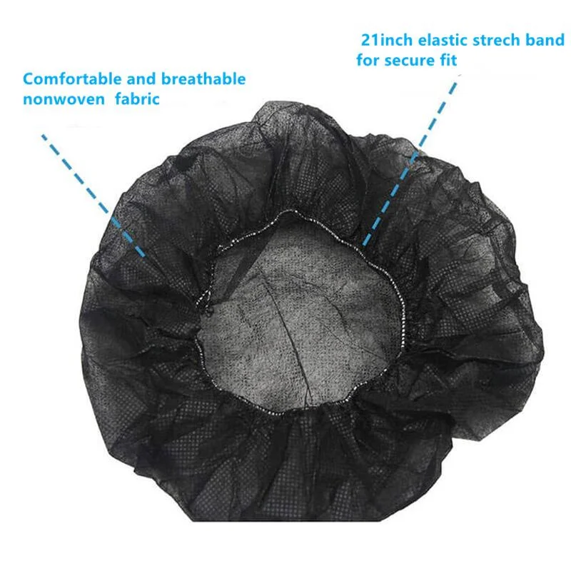 100PCS Disposable Non Woven Fabric Makeup Hair Net Cap Sterile Hat Chef Catering Dust Strip Hat Bathroom Supplies 3