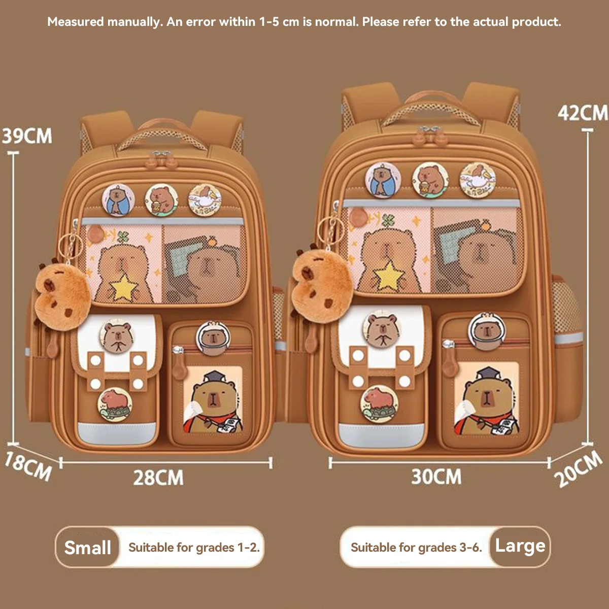 Waterproof Capybara Backpack Large Capacity Ergonomic Spine Protection Comfortable Wide Straps School College Bag for Students 2