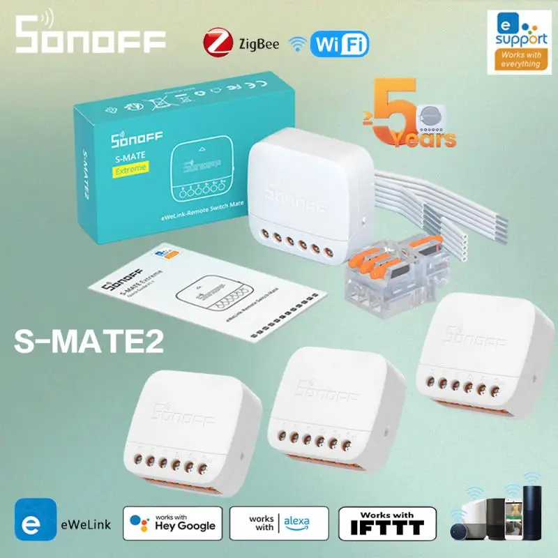 

SONOFF S-MATE2 Extreme Switch Mate With Battery Local Control Work Mechanical Switch Support EWeLink Remote Control Via S-MATE2