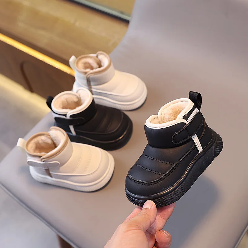 Toddler Winter Boots Warm Thick Plush Kids Cotton Shoes Infant Soft Sole Non-slip Snow Boots Fashion Baby Girls Boys Ankle