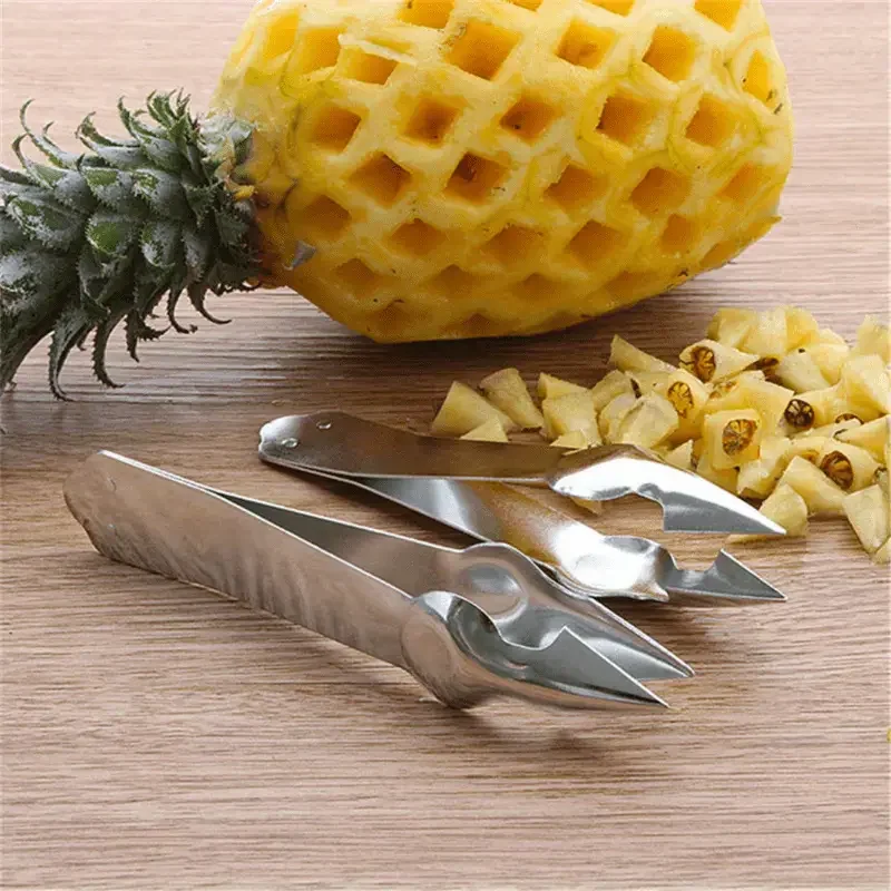 Stainless Steel Fruit Vegetable Stem Remover Strawberry Huller Pineapple Eye Peeler Tomato Stalk Extractor Kitchen Tool