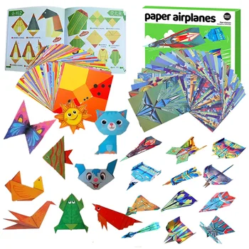 Set di Carta Colorata per Origami 12/96 Fogli, Carta per Lavori Manuali Fai-da-Te con Libro di Istruzioni, Regalo per Bambini e Bambine