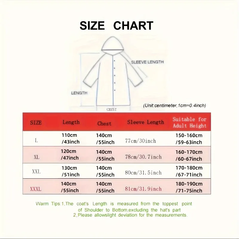 Raincoat Poncho Black Fashion Adult Waterproof Long Raincoat Women's Men's Raincoat Hooded Outdoor Motorcycle, Cycling, Hiking, Fishing