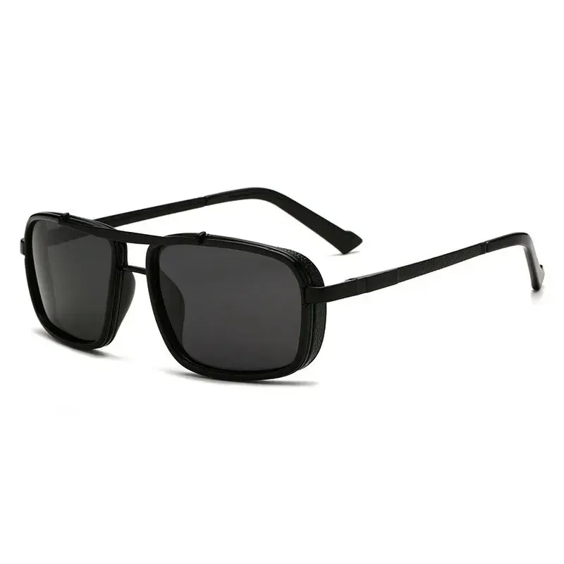 Polarized Punk Sunglasses Men Vintage Fashion Steampunk Square Driving Googles Summer Travelling UV400