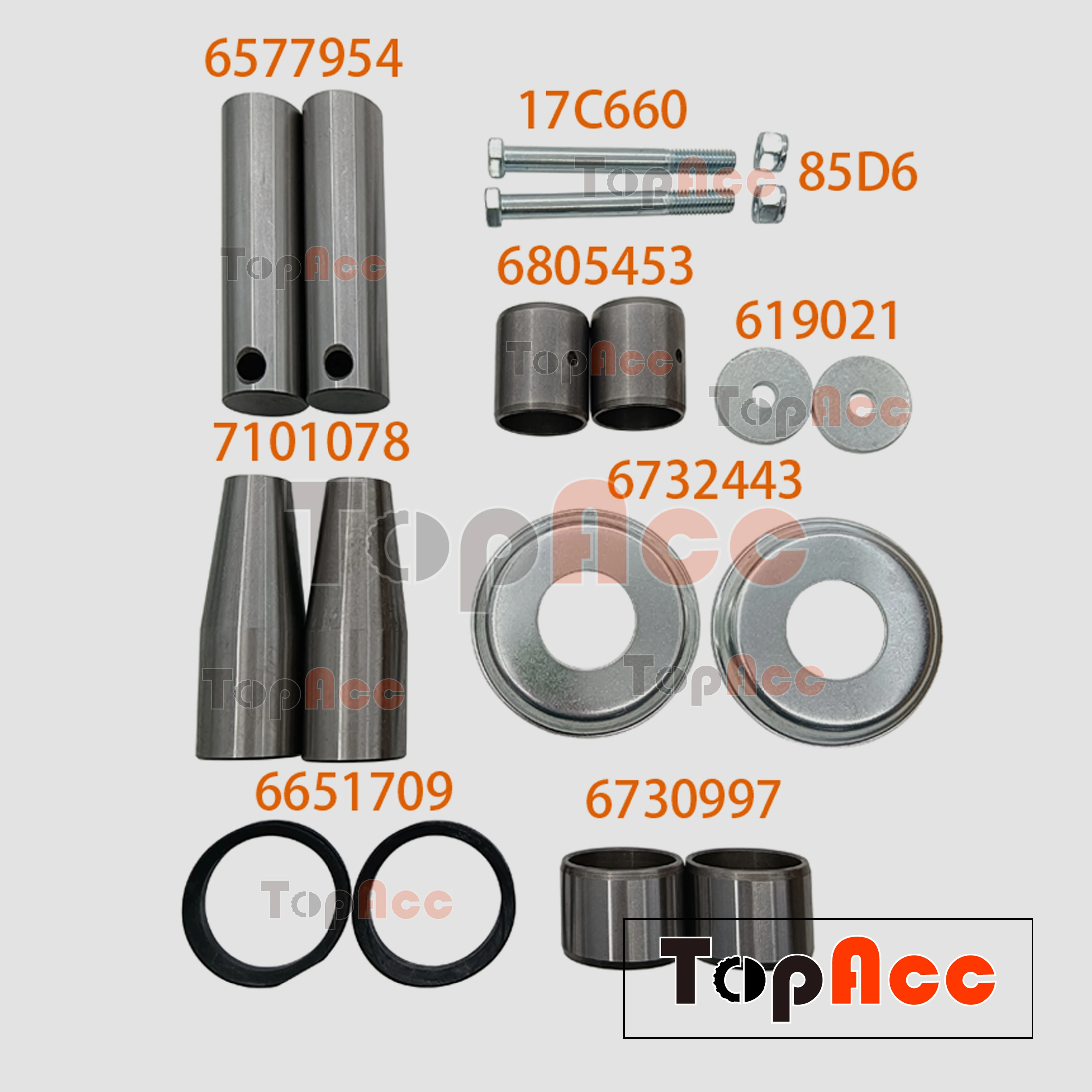 Pin Bushing Kit 7101078 6577954 For Bobcat Loaders 6732443 6805453 6651709 85D6 619021 17C660 6730997