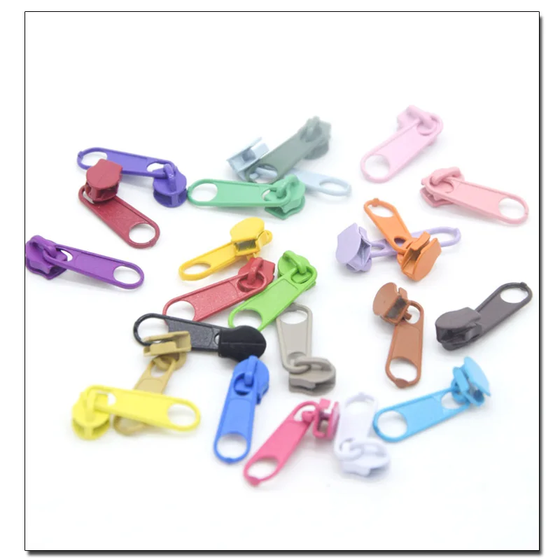 Assorted Metal Zipper Slider 100pcs/300pcs for Nylon Zipper 3#, Multicolor 3# Nylon Puller, DIY sewing Kits Kits zipper repair kit zipper pullers zipper sliders zipper heads zipper accessories