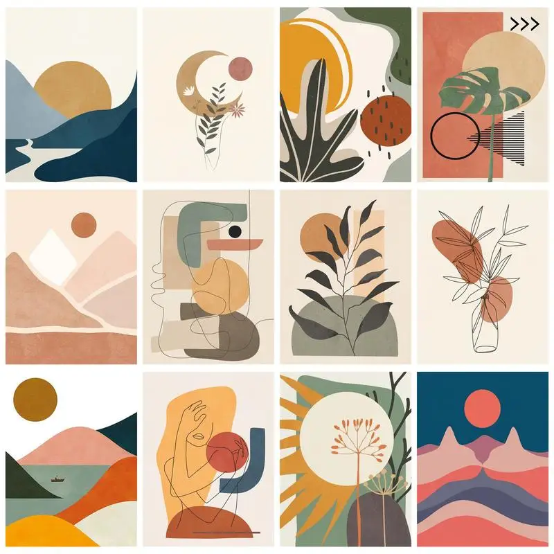 CHENISTORY Modern Painting By Numbers Paint Kit Abstract Landscape