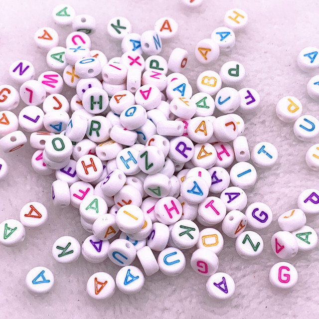 7x4mm Multicolour Oval Shape Letter Acrylic Loose Spacer Beads for Jewelry Making DIY Handmade Bracelet Accessories