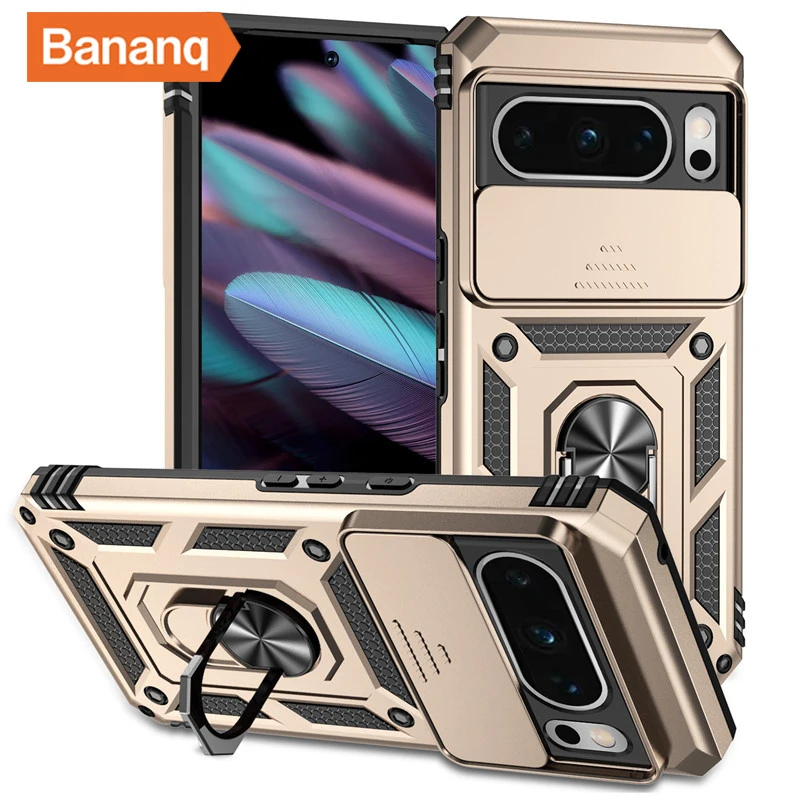 Shockproof Metal Finger Ring Bracket Armor Case with Magnetic Car Holder - Premium Phone Cover
