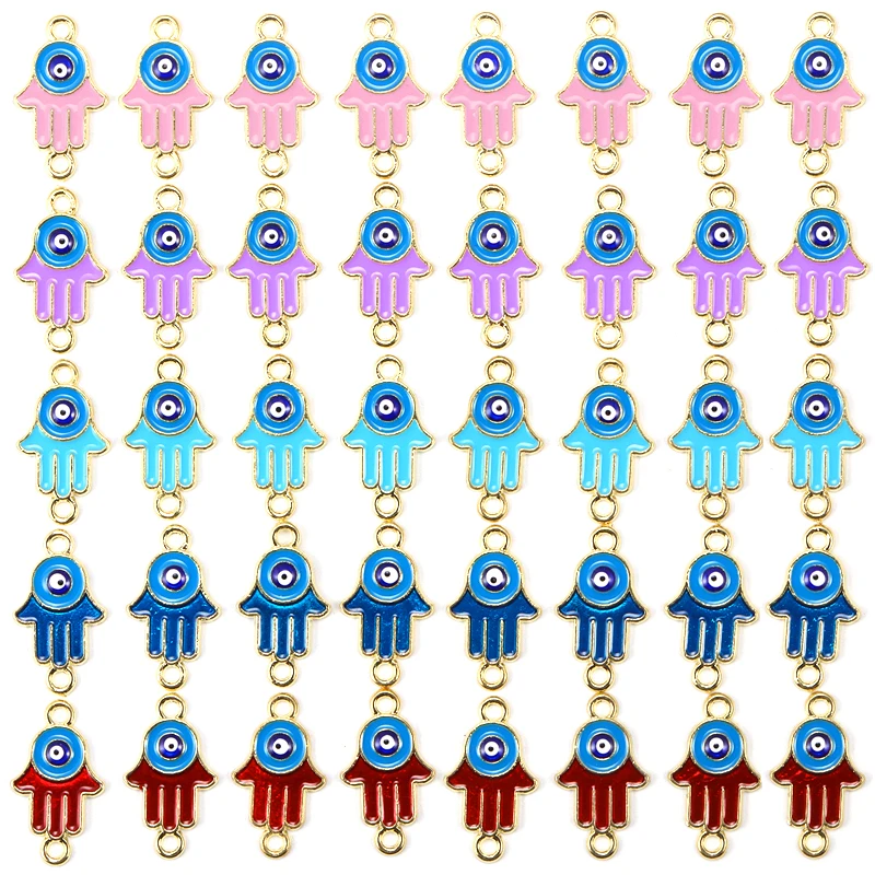 

15Pcs 21*13MM Lovely Enamel Blue Eyes Delicate Ladies Pendant Connector DIY Necklace Earrings Charm Jewelry Making Accessories