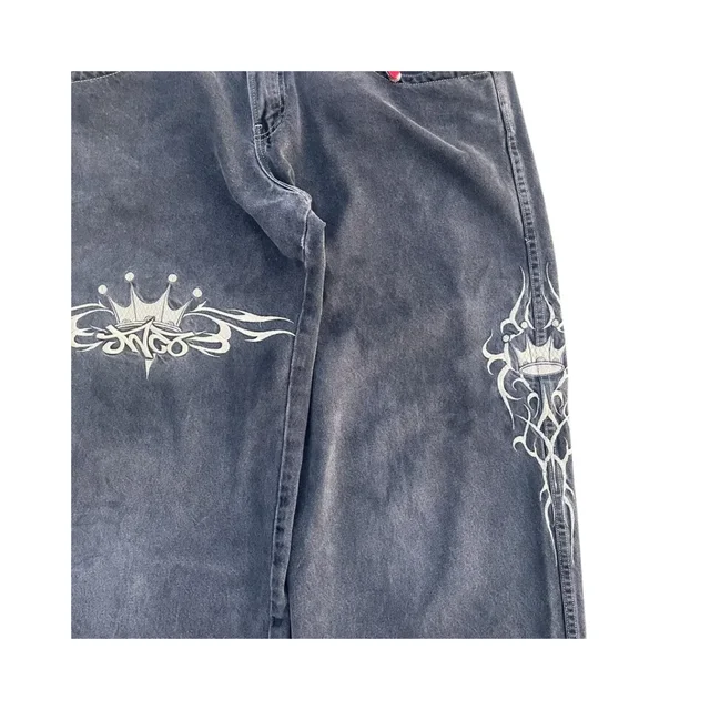 JNCO 하라주쿠 레트로 힙합 자수 청바지