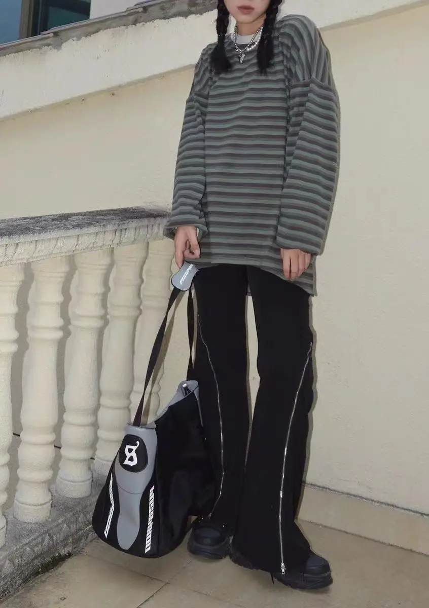 JIAERDI Black Casual Crossbody Bags Women High Street Nylon Sport Large Capacity Tote Bag Ladies Vintage Fashion Y2k Handbag New