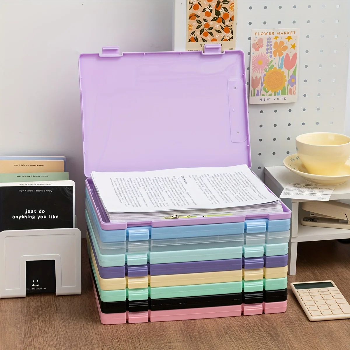 Clear Plastic A4 Document Folder-Multi-Purpose Storage Box for Home, Office, Or School-Organize Papers, Books, And Test Pape