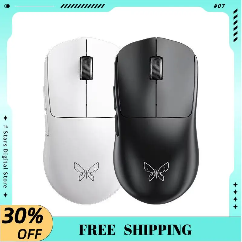 

XINMENG Butterfly MS301 Wireless Mouse PAW3395 RGB 2.4GHZ Three-Mode FPS Lightweight Ergonomic Office E-Sports Gaming Mouse