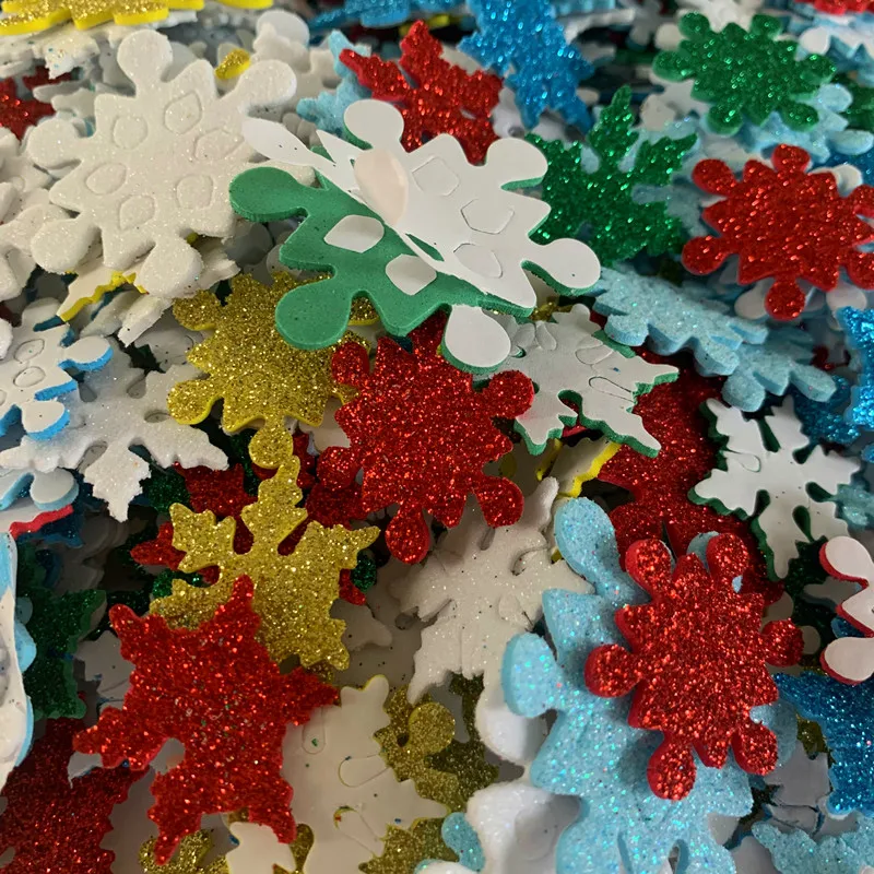 1bag/LOT.Mix color glitter snowflake foam stickers Xmas crafts Activity  items Kids room decoration Decorative christmas diy toy - Price history &  Review, AliExpress Seller - Hero crafts wholesale customize OEM