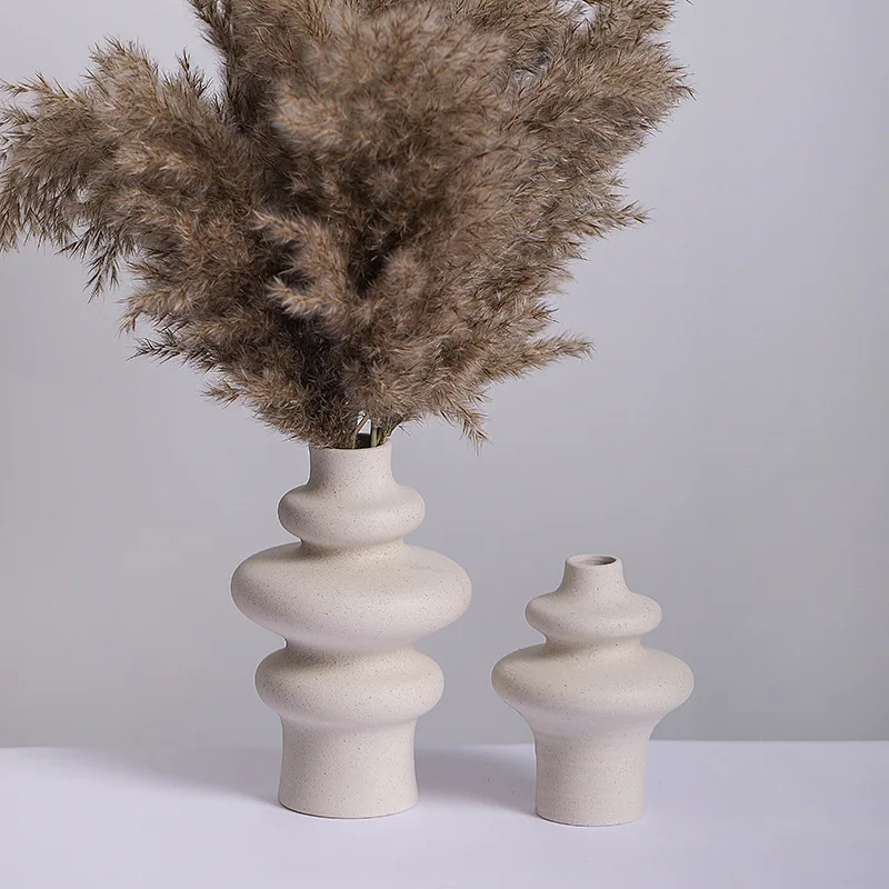 CAPRION Ceramic Vases Home Decor Nordic Room Modern Art Decoration Accessories Desktop Minimalism for Dried Flower Pampas Grass 2