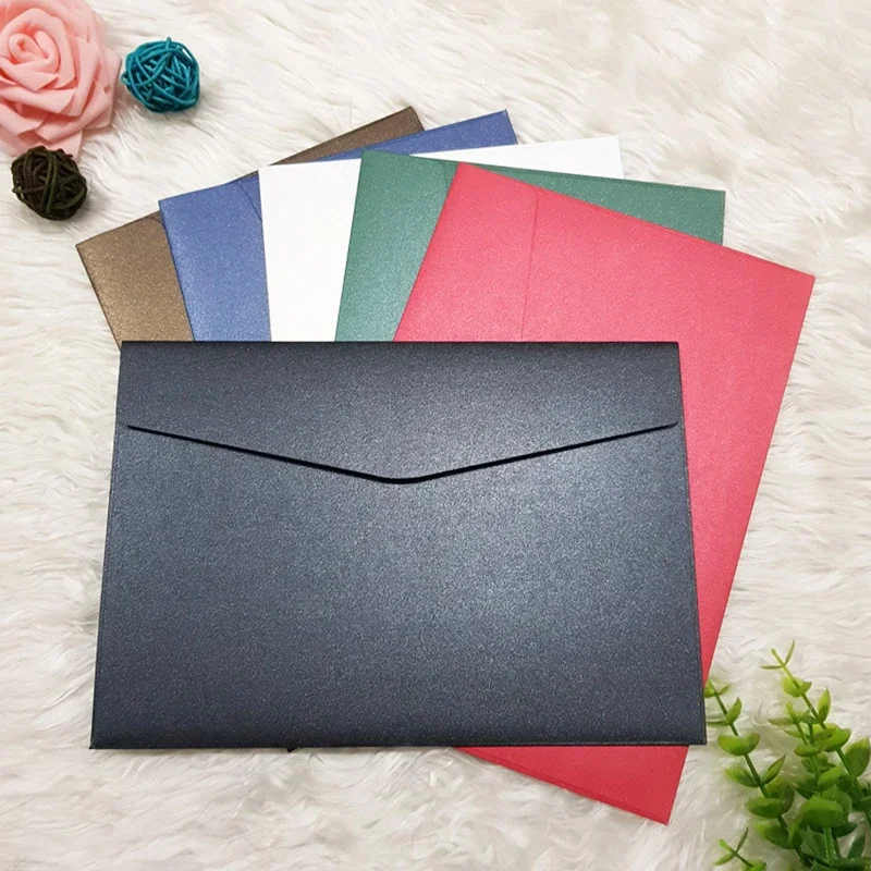 Envelope for Invitations 40pcs/lots 23x16cm Postcards Giftbox Card 250g Shiny Pearl Paper Wedding Business Letters Stationery
