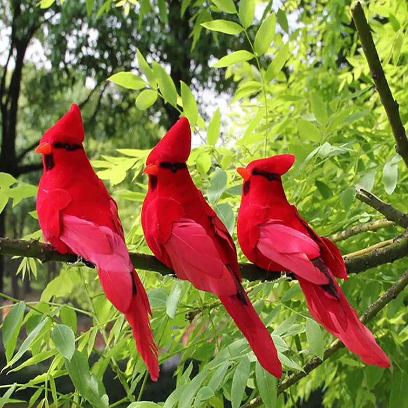 Parrot Ornaments Creative Foam Feather Artificial Parrots Fake Birds Imitation Bird Model Home Outside Garden Wedding Party Decoration Ornament
