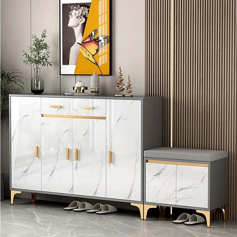 

Modern White Shoe Rack Assembled Man Ultra Thin Shoe Cabinet Storage Bench Muebles Para El Hogar Entrance Hall Furniture