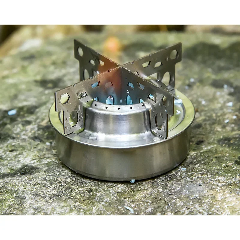 

Портативная огнеупорная ветрозащитная горелка из нержавеющей стали для кемпинга и пикника, спиртовая горелка, оборудование для кемпинга, спиртовая горелка