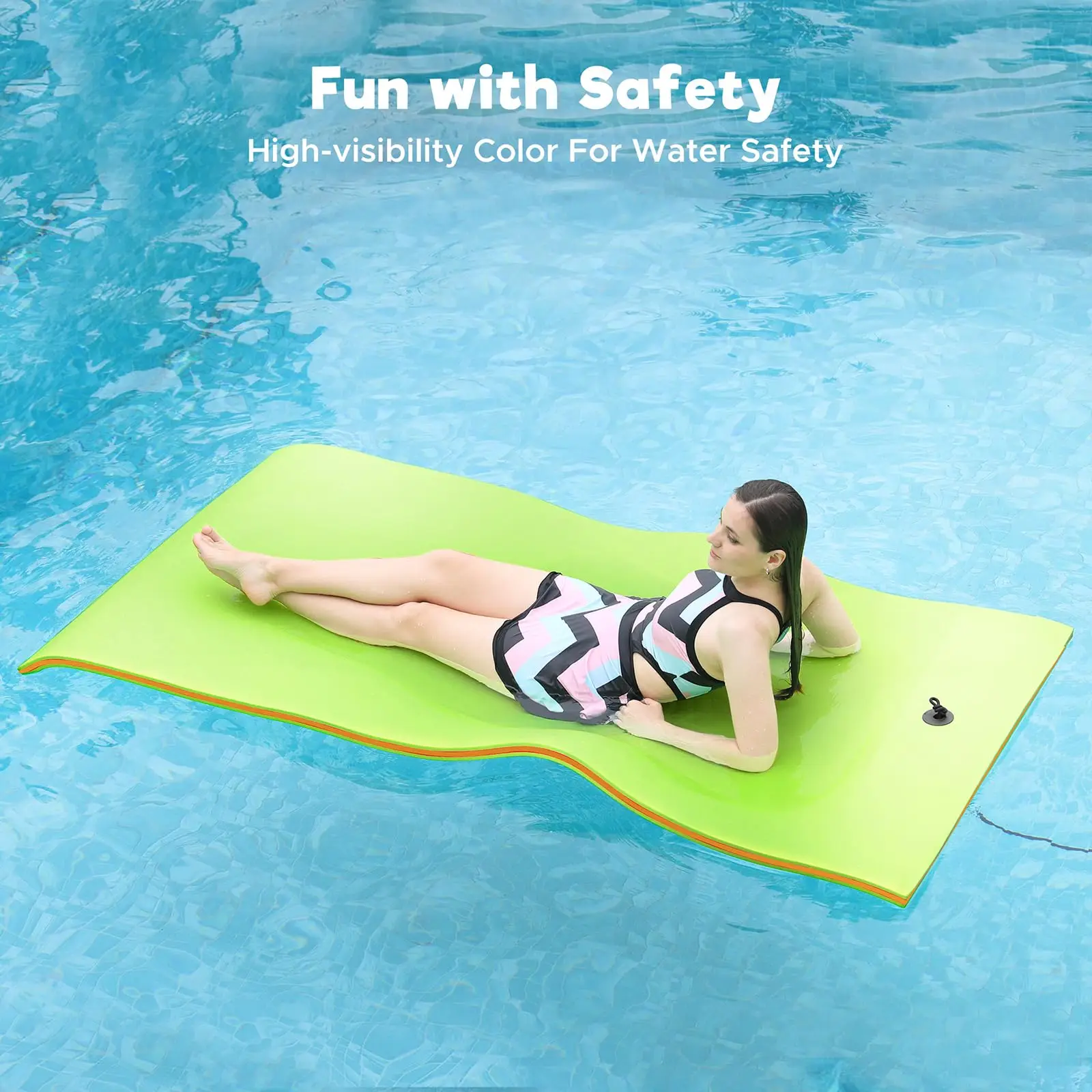 Tear Resistant 3 Layer XPE Foam Floating Water Pad Mat for Pool Lake Ocean