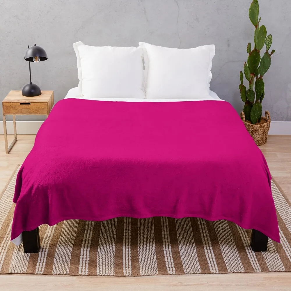 Hot Pink Fuchsia Solid Color Decor Throw Blanket Bed covers Hairy Blankets  - AliExpress