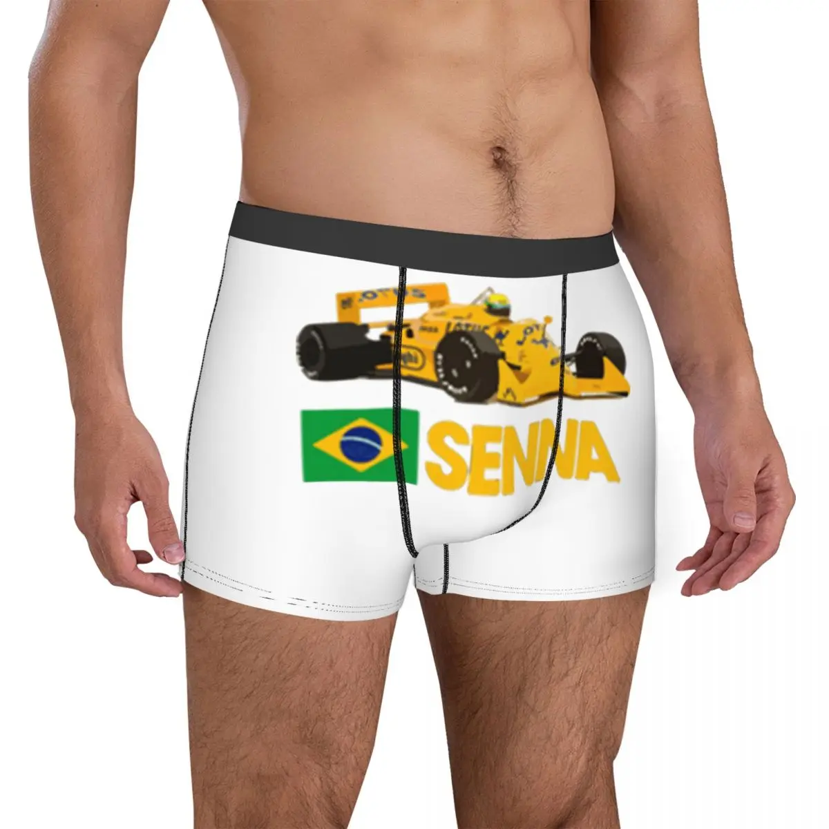 Slip Boxer Da Uomo Ayrton Senna F1 Race Raer 7 Sexy Undies Premium Funny Joke Four Seasons Wearable