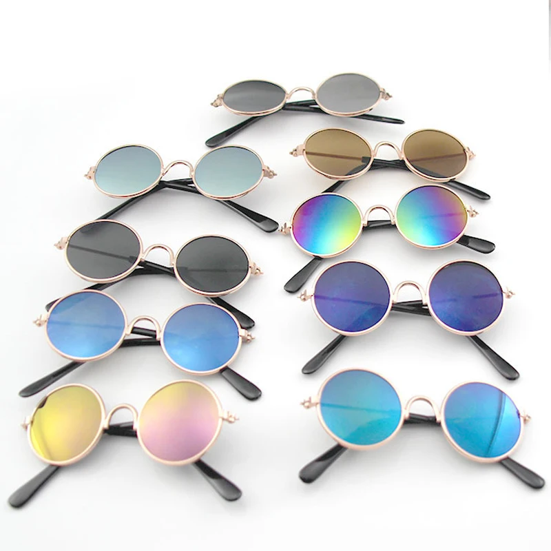 

Lovely Vintage Round Cat Sunglasses Reflection Eye wear glasses For Small Dog Cat Pet Photos Pet Products Props Accessories