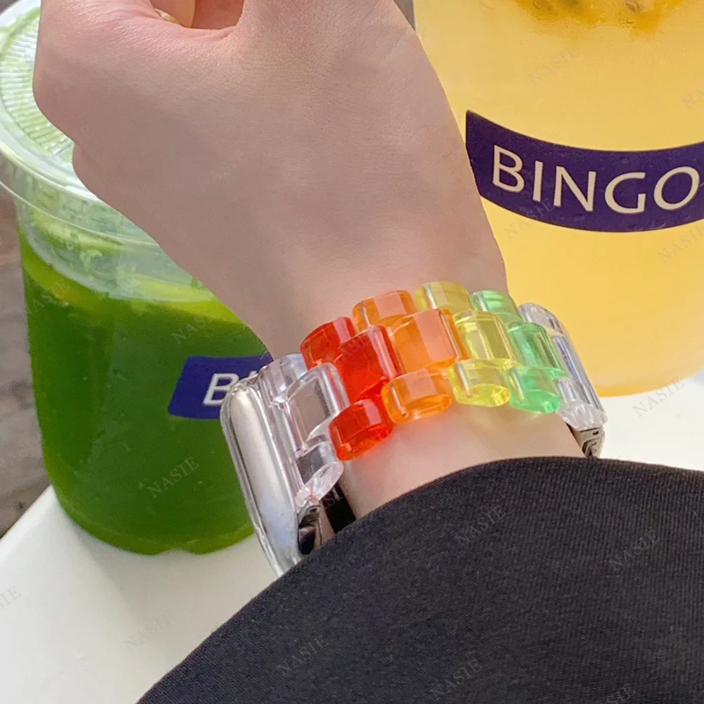 Colorful Transparent Resin Band - Elegant Bracelet