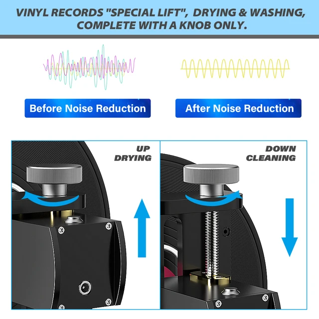6L Vinyl Record Ultrasonic Cleaner with Bracket(Set) for Cleaning EP 7 LP 12 Inch Records Label Saver Aluminum CNC Made 4