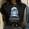 Gothic Stitch Funny Cartoon T Shirt Women Lilo Stitch T-shirt Graphic Y2K Tops Tshirt Hip Hop Tees Female Clothes Goth 2