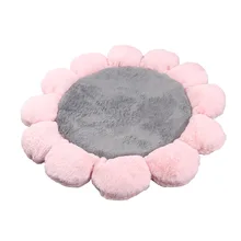 

Pet Bed Plus Velvet Thickening Round Coral Fleece Flower Shape Winter Warm Sleeping Bed Cushion Mats Pet Accessories Cat Dog Bed